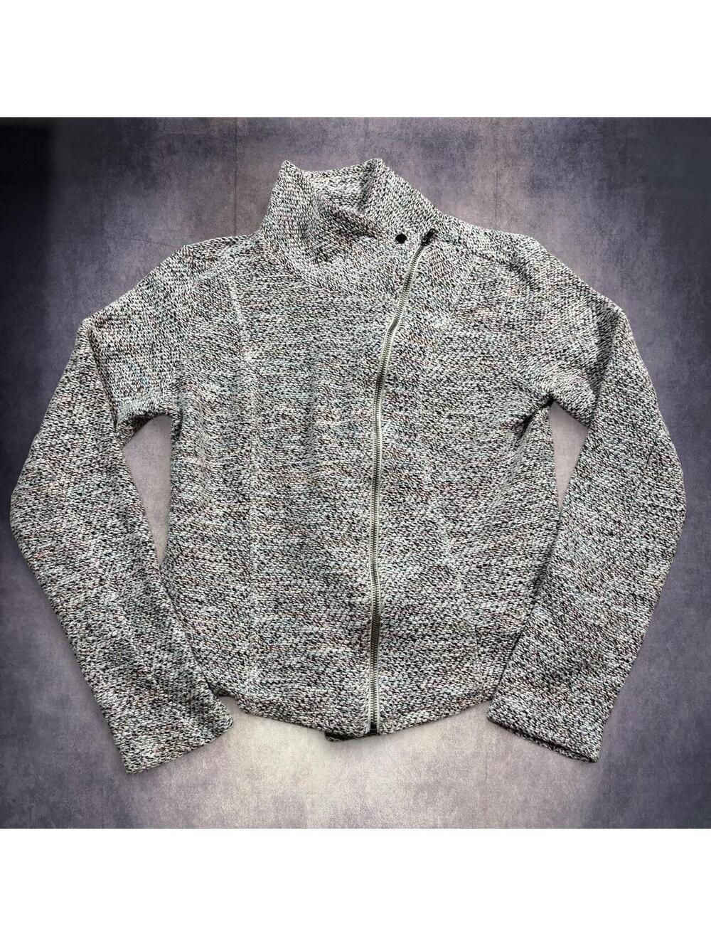 Maurices gray marled knit zip up jacket